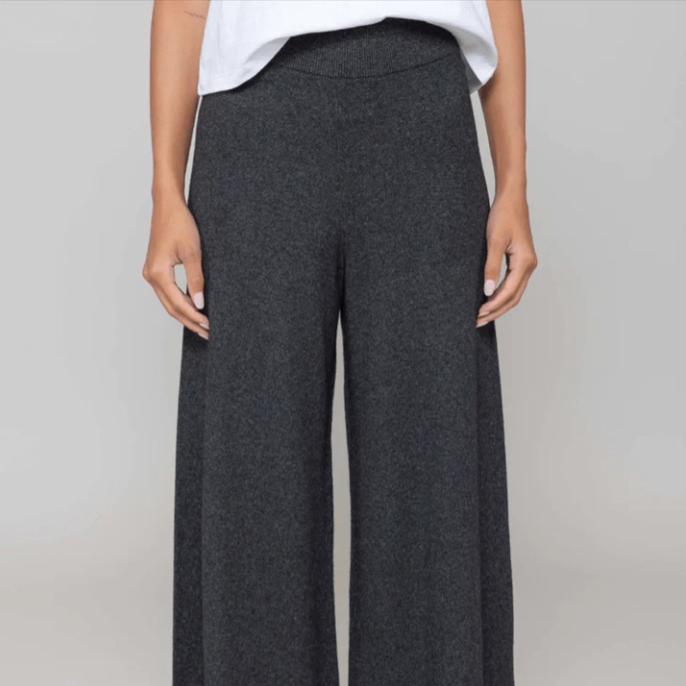 Leset Pants Zoe Cashmere Wool Wide Leg Lounge Trousers Sz XL - Picture 5 of 14